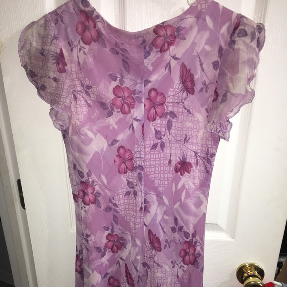 Cute purple/pink floral dress - Picture 2 of 4